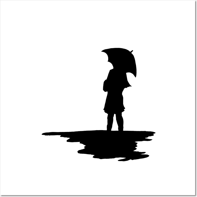 The girl holds an umbrella Wall Art by DarkoRikalo86